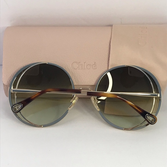 New Authentic Chloe Gold & Green Round Sunglasses HANAH COLLECTION main image 9